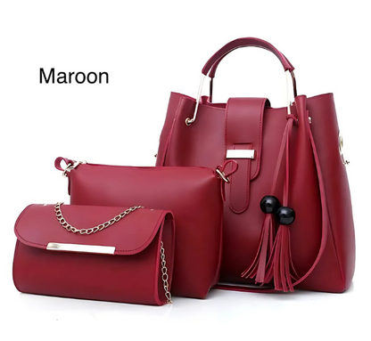 3pcs Set Soft Leather Hand Bag