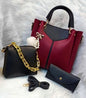 Women's PU Leather Plain Top Handle Shoulder Bag