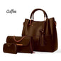 High Quality Synthetic Leather 3 Piece Hand Bag Set With Hand Clutch And Mini Wallet