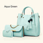 High Quality Synthetic Leather 3 Piece Hand Bag Set With Hand Clutch And Mini Wallet