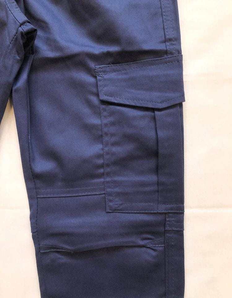 1 Pc Men Cotton Plain Cargo Pants With 6 Pockets