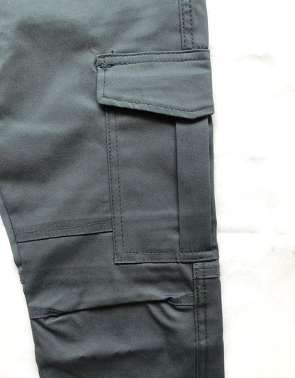 1 Pc Men Cotton Plain Cargo Pants With 6 Pockets