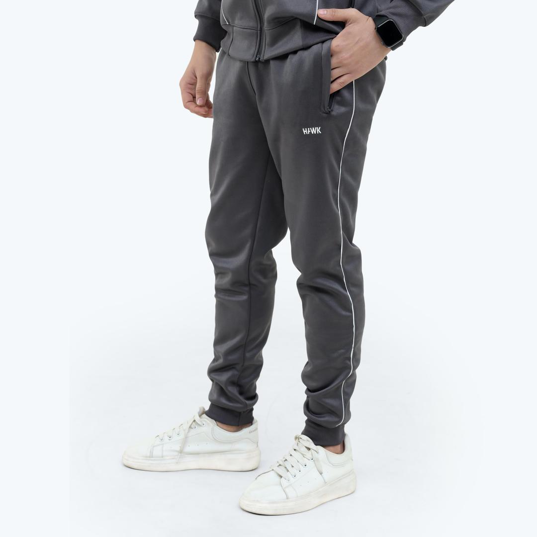 2 Pcs Men Fleece Plain Zipper Track Suit