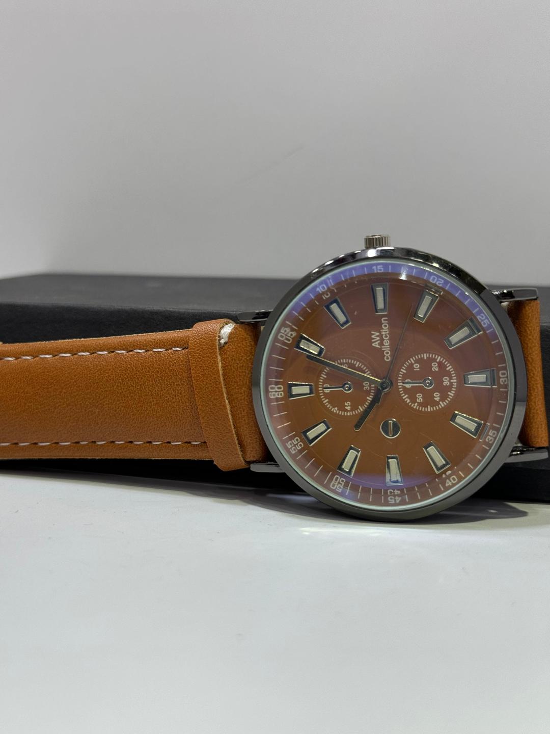 Men's Leather Strap Watch