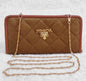 Hand & Shoulder Wallet For Girls With Long Golden Chain