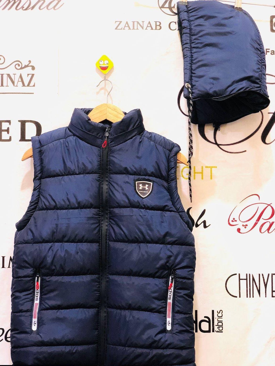 1 Pc Men's Stitched Parachute Quilted Plain Sleeveless Jacket