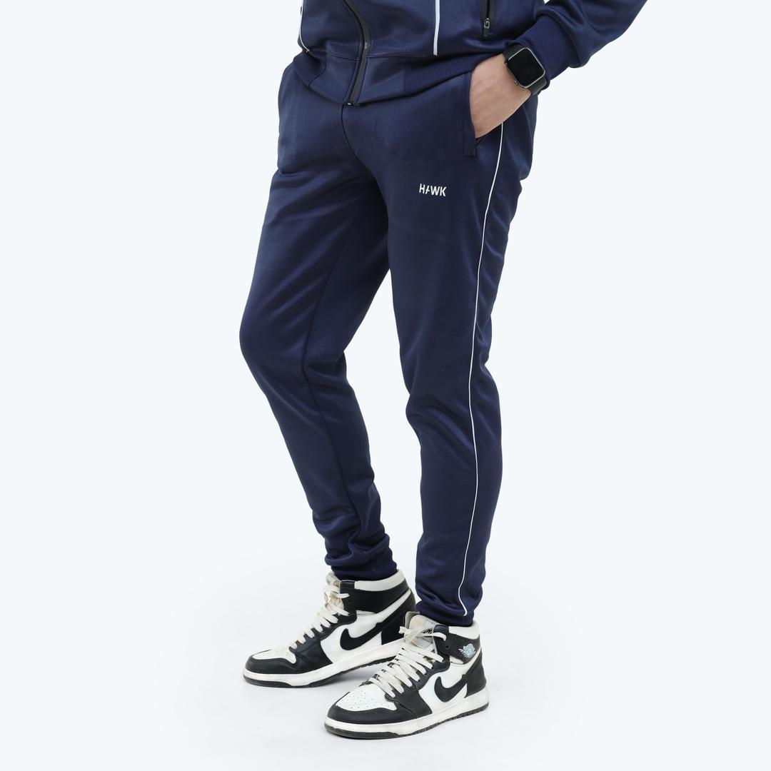 2 Pcs Men Fleece Plain Zipper Track Suit