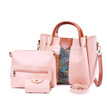 4 Pcs Women's Royal PU Leather Shoulder Bag