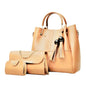 High Quality Synthetic Leather 3 Piece Hand Bag Set With Hand Clutch And Mini Wallet