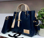 Women's PU Leather Plain Hand Bag Set