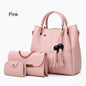 High Quality Synthetic Leather 3 Piece Hand Bag Set With Hand Clutch And Mini Wallet