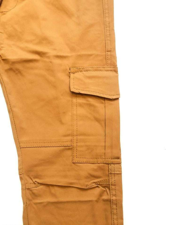 1 Pc Men Cotton Plain Cargo Pants With 6 Pockets