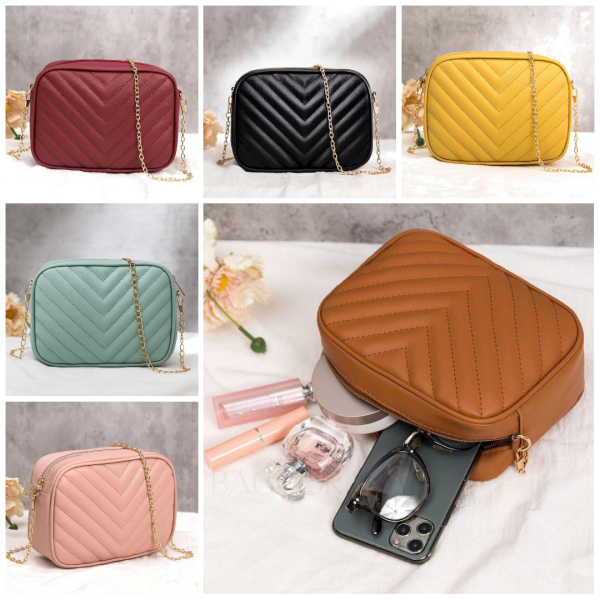 Horizontal Square Shaped Shoulder Bag | Pu Leather Bag For Girls & Women